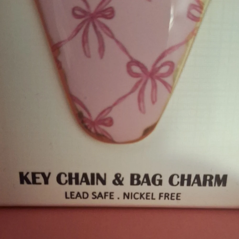 Piper•K Pink and Gold Bow Bag Charm Key Holder